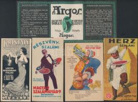 14 db különféle számolócédula (Herz, Fővárosi Sörfőző Rt., Argos ragasztó, stb.)