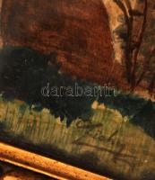 Zichy jelzéssel: Szerelmes csók. Vegyes technika, papír, üvegezett keretben, 39×25 cm