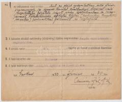 1933 Sarkad, baleseti jegyzőkönyv határőr őrvezető halálos balesetéről