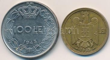 Románia 1930. 10L "II. Károly" + 1944. 100L "I. Mihály" T:2
Romania 1930. 10 Le...