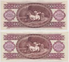 1992-1995. 100Ft (2xklf), egyik nyomdai papírránccal T:I,I-