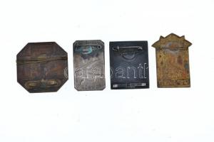 Jugoszlávia 1927. "Zombor 1927" fém jelvény hátoldalán "ZAGREB" (21x35mm) + 1933...