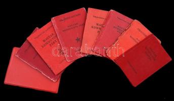 1945-1989 8 db MKP/MDP/MSZMP tagsági igazolvány, példányonként változó állapotban