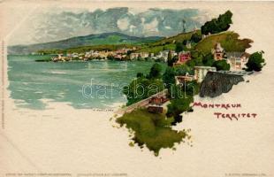 Montreux-Territet, Veltens Künstlerpostkarte No. 444. litho s: F. Voellmy