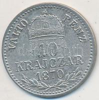 1870KB 10kr Ag "Váltó Pénz" T:2-