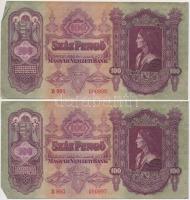 1930. 100P (6x) páronkét sorszámkövetők T:III
