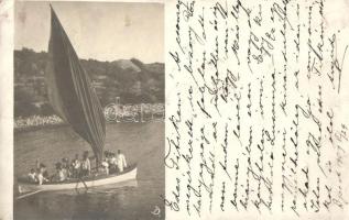 ~ 1908 Mali / Veli Losinj, Lussini hajókirándulás  / cruising group, photo