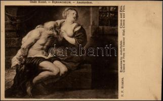 Roman Charity, Cimon and Pera / Erotic art postcard s: P.P. Rubens