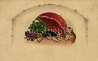 Cats with umbrella, W.S.S.B 4599.
