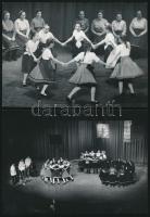 cca 1988 Muharay Elemér népi együttes előadása, Kresz Albert pecséttel jelzett 3 db vintage táncfotója, 12x17 cm