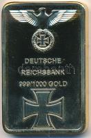 Német 3. Birodalom "Reichsbank" aranyozott fém replika (44x28,5mm) T:PP felületi karc  German Third Reich "Reichsbank" gilt metal replica (44x28,5mm) C:PP slightly scratched