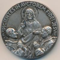 Vatikán 1931. "Rerum novarum 40. évfordulója" ezüstözött fém emlékérem (44mm) T:2 kis ph. Vatican 1931. "40th Anniversary of Rerum novarum" silver-plated metal medallion (44mm) C:XF small edge error