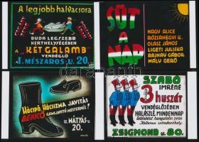 cca 1946 Fekete György (1904-1990) budapesti fényképész reklámgrafikái különféle szolgáltatásokról, ...