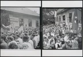 cca 1952 Csömör, a felújított általános iskola átadási ünnepsége, Ráth (Roth) László (1907-1979) felvételei, a szerző hagyatékában őrzött 3 db negatív modern nagyítása, 18x13 cm