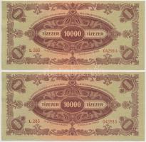 1945. 10.000P (4x) sorszámkövetők, mind "MNB" bélyeggel T:vegyes