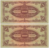 1945. 10.000P (4x) sorszámkövetők, mind "MNB" bélyeggel T:vegyes