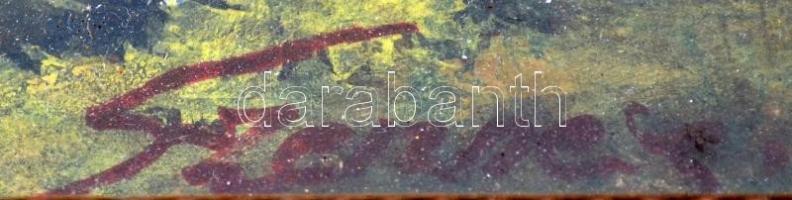 Szenes jelzéssel: Híd a folyón. Akvarell, papír, jelzett, üvegezett keretben, 23x31 cm