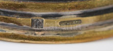 Ezüst (Ag.) szalvétagyűrű, monogrammal, jelzett, d:5,5 cm, nettó:48 g