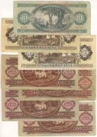 Kis hagyaték bankjegy tétel 1949. 100Ft (2x) T:III+ 1962. 10Ft+100Ft (2x) T:III+ 1983. 50Ft T:II 198...