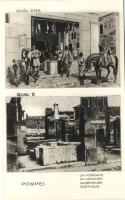 Pompeii - 13 old, unused, black & white postcards, Pompei now and then