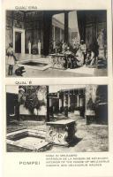 Pompeii - 13 old, unused, black & white postcards, Pompei now and then