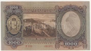 1943. 1000P erősen felfelé csúszott előlapi nyomat T:I
