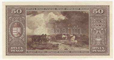 1945. 50P előlapon eredeti festékfoltokkal T:I