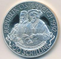 Ausztria 1992. 100Sch Ag &quot;V. Károly&quot; T:1- (PP) Austria 1992. 100 Schilling Ag &quot;Karl V&quot; C:AU (PP)