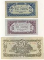 1944. 1P "V.H.", 10P "V.H.", 20P "V.H." T:II+ Csak egyszer hajtva! + 2P "V.H.", 5P "V.H.", 50P "V.H.", 100P "V.H." T:I