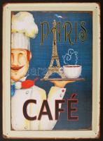 "Café Paris" nosztalgikus stílusú új fém tábla, 2 db, 40x30 cm