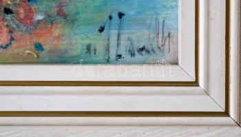 Horváth István (?-?): Pierette lányka, akril, farost, jelzett, keretben, 16,5×12 cm