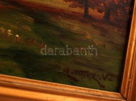 Matuska jelzéssel: Őszi tisztás. Olaj, falemez, keretben, 22×32 cm