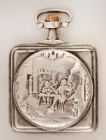 Omega ezüst(Ag) zsebóra, porcelán számlappal(rajta hajszálrepedéssel), másodpercmutatóval, hátoldalá...