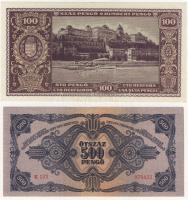 1930-45. 10P "*"-gal, 50P, 100P "*"-gal T:II+ Csak egyszer hajtva! 1930. 20P T:r...