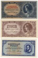 1945-46. 1000.000P + 10.000MilP + 10.000B.-pengő T:I