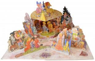 1990 Berki Viola: Betlehem, kinyithatós, térbeli, papír, 49x37x26cm