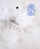 Herendi hamutartó, kézzel festett, jelzett, kopott, 15×15 cm