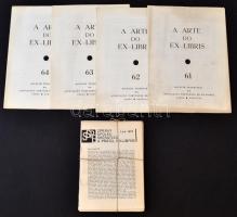 1972-1975 Az A Arte do Ex-libris c. portugál, illetve az SSPE c. cseh kisgrafikai szakfolyóirat 1-1- teljes évfolyama. / Complete years of the portuguese and czech journals A Arte do Ex-libris and SSPE.