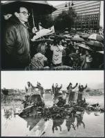 A nagymarosi vízlépcső ellenes tüntetésről készült 4 db sajtófotó, Sáfár Tibor Új Magyarország fotó,...