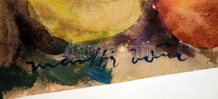 Márffy jelzéssel: Gyümölcs csendélet. Akvarell, papír, kopott, 32×36 cm