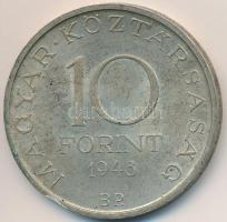 1948. 10Ft Ag "Széchenyi" T:2 patina, kis ph