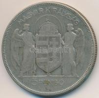 1930. 5P Ag "Horthy jobbra" T:3 patina, ph.
Adamo P8