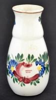 Hollóházi (Szakmáry) váza, kézzel festett, jelzett, hibátlan, m:19 cm