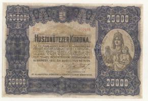 1922. 25.000K selyemszálas papíron T:restaurált