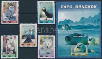 Stamp Exhibition, Animals set + block, Bélyegkiállítás; Állat sor + blokk