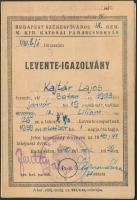 1940 Levente igazolvány