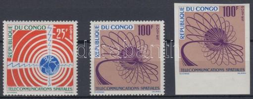 Telecommunications perf set + imperf closing stamp, Telekommunikáció fogazott sor + vágott záróérték