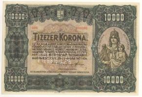 1920. 10.000K "piros 000" + MINTA perforáció T:I-