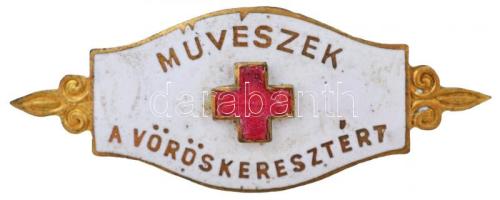 DN "Művészek a Vöröskeresztért" zománcozott fém jelvény (38x14,5mm) T:2