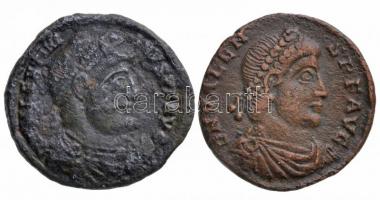 Római Birodalom / Sirmium / I. Valentinianus 364. AE3 Cu (2,86g) + Valens AE3 Cu (2,25g) T:2,2- Roman Empire / Sirmium / Valentinian I 364. AE3 Cu &quot;D N VALENTINI-ANVS P F AVG / RESTITV-TOR REIP - ASIRM&quot; (2,86g) + Valens AE3 Cu &quot;D N VALEN-S P F AVG / RESTITV-TOR REIP - ASIRM&quot; (2,25g) C:XF,VF RIC IX 6a,6b